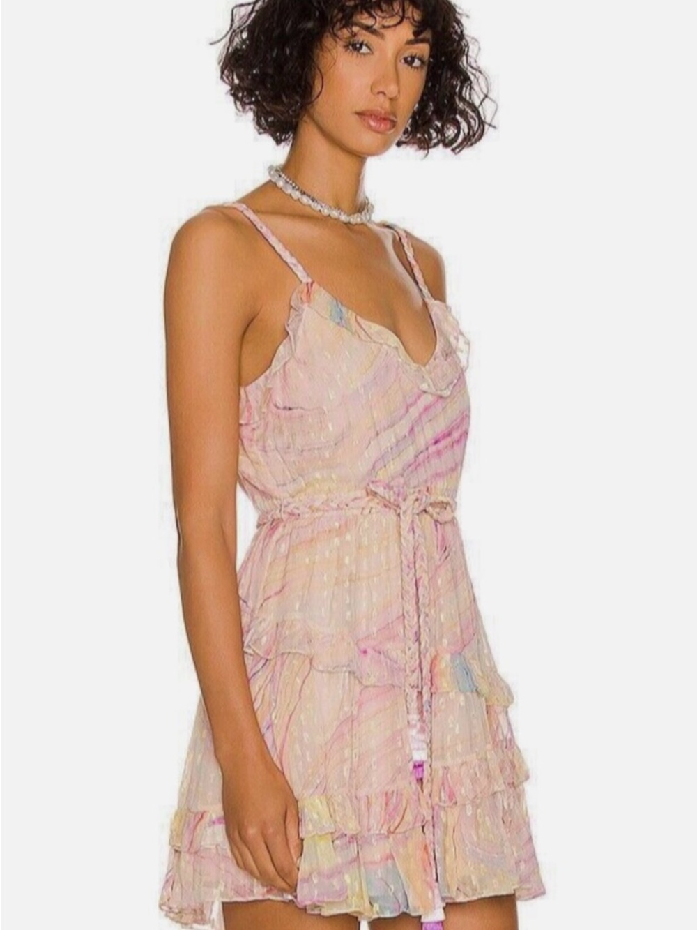 NWT ROCOCO SAND Multicolored Braided Strap Mini Dress S Originally $350 - Picture 2 of 12
